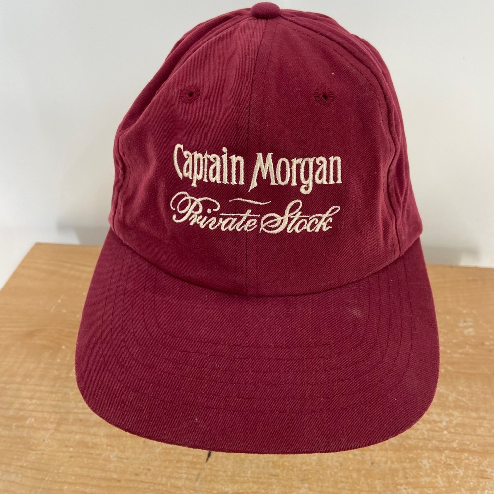 Captain Morgan Private Stock Maroon Baseball Cap Adjustable Dad Hat Burgundy